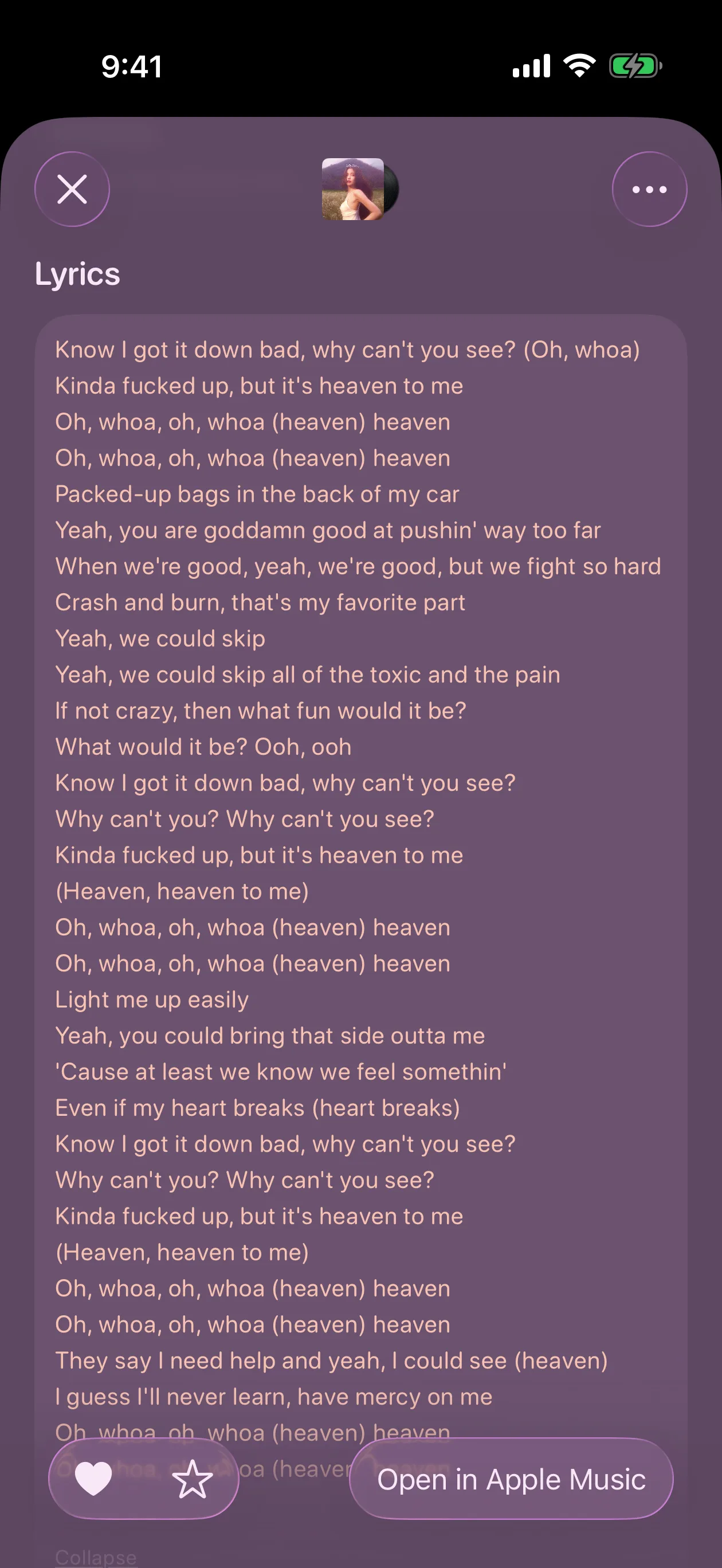 The lyrics of heaven by Jennie, in the track's own page